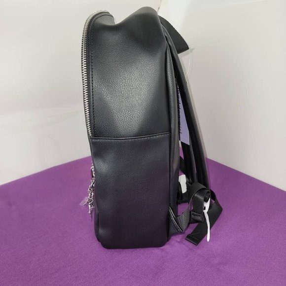 Steve Madden Backpack Black med faux Leather -Front Pockets School, carryon - Picture 6 of 7